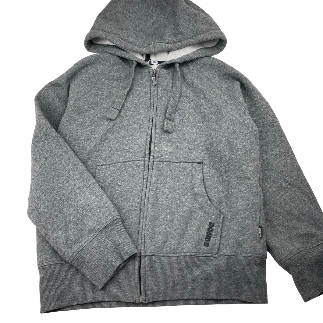 Unisex Bonds, grey fleece lined zip hoodie sweater, EUC, size 10,  