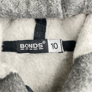 Unisex Bonds, grey fleece lined zip hoodie sweater, EUC, size 10,  