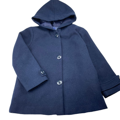 Unisex Korango, navy hooded jacket / coat, L: 43cm, GUC, size 4,  