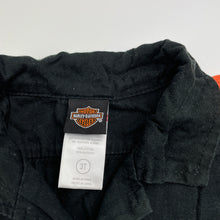 Load image into Gallery viewer, Boys HARLEY-DAVIDSON, black &amp; orange cotton short sleeve shirt, GUC, size 3,  