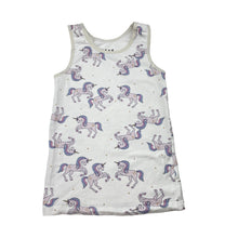 Load image into Gallery viewer, Girls MAXX, stretchy singlet top, unicorns, GUC, size 4-6,  