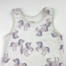 Load image into Gallery viewer, Girls MAXX, stretchy singlet top, unicorns, GUC, size 4-6,  