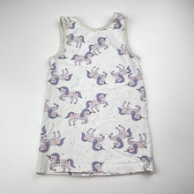 Load image into Gallery viewer, Girls MAXX, stretchy singlet top, unicorns, GUC, size 4-6,  