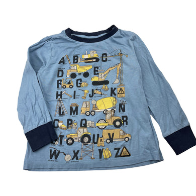 Boys Target, cotton long sleeve pyjama top, diggers, GUC, size 4,  