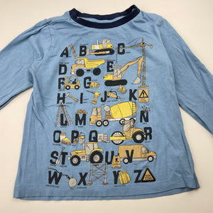 Boys Target, cotton long sleeve pyjama top, diggers, GUC, size 4,  