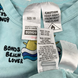 Unisex Bonds, stretchy pyjama top & shorts, FUC, size 10,  