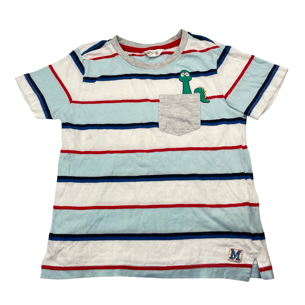 Boys Milkshake, striped cotton tee / top, dinosaur, FUC, size 5,  