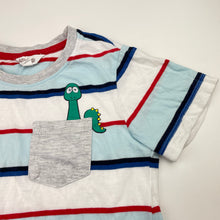 Load image into Gallery viewer, Boys Milkshake, striped cotton tee / top, dinosaur, FUC, size 5,  