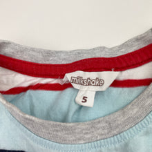 Load image into Gallery viewer, Boys Milkshake, striped cotton tee / top, dinosaur, FUC, size 5,  