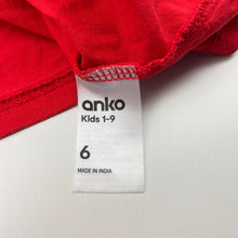 Load image into Gallery viewer, Boys Anko, red cotton tee / top, EUC, size 6,  