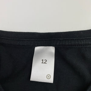 Boys Target, black cotton long sleeve tee / top, EUC, size 12,  