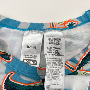 Unisex Bonds, pyjama top & shorts, crocodiles, wash fade, FUC, size 10,  