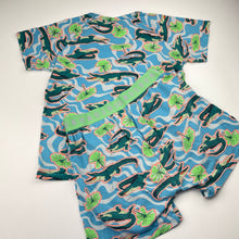 Load image into Gallery viewer, Unisex Bonds, pyjama top &amp; shorts, crocodiles, wash fade, FUC, size 10,  