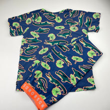 Load image into Gallery viewer, Unisex Bonds, stretchy pyjama top &amp; bottoms, crocodiles, wash fade, FUC, size 12,  