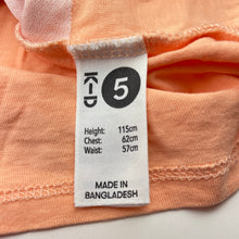Load image into Gallery viewer, Girls KID, coral cotton tee / top, rainbow, GUC, size 5,  