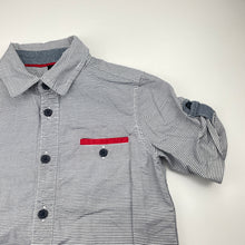 Load image into Gallery viewer, Boys Peter Morrissey, striped cotton short sleeve shirt, EUC, size 5,  
