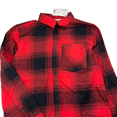 Boys H&M, red & black check cotton long sleeve shirt, NEW, size 12,  