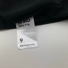 Load image into Gallery viewer, Girls Anko, black cotton tee / top, NEW, size 9,  