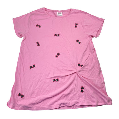 Girls Zara, embroidered cotton twist front tee / top, EUC, size 11-12,  