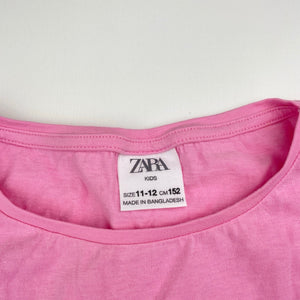 Girls Zara, embroidered cotton twist front tee / top, EUC, size 11-12,  