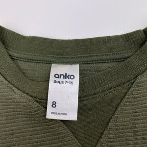Boys Anko, khaki ribbed top / lightweight sweater, FUC, size 8,  