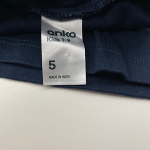Unisex Anko, navy soft cotton skivvy / roll neck top, EUC, size 5,  