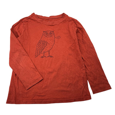 Boys Anko, cotton long sleeve tee / top, owl, GUC, size 5,  