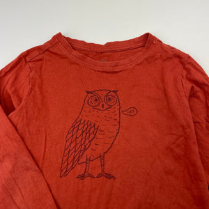 Boys Anko, cotton long sleeve tee / top, owl, GUC, size 5,  