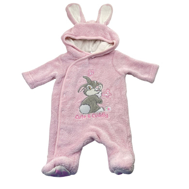 Girls DIsney, Bambi Thumper fleece coverall / romper, light mark inside hood, FUC, size 0000,  
