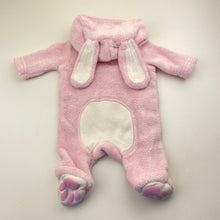 Load image into Gallery viewer, Girls DIsney, Bambi Thumper fleece coverall / romper, light mark inside hood, FUC, size 0000,  