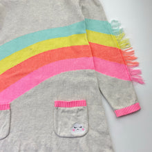Load image into Gallery viewer, Girls Tutus &amp; Tambourines, knitted cotton dress, rainbow, FUC, size 5, L: 55cm