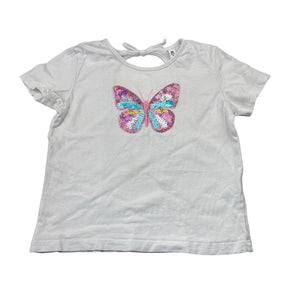 Girls KID, cotton tee / top, sequin butterfly, FUC, size 2,  