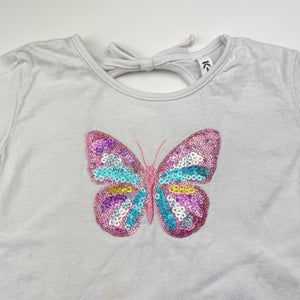 Girls KID, cotton tee / top, sequin butterfly, FUC, size 2,  