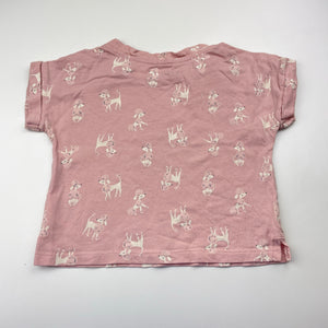 Girls Anko, pink cotton tee / top, dogs, FUC, size 2,  