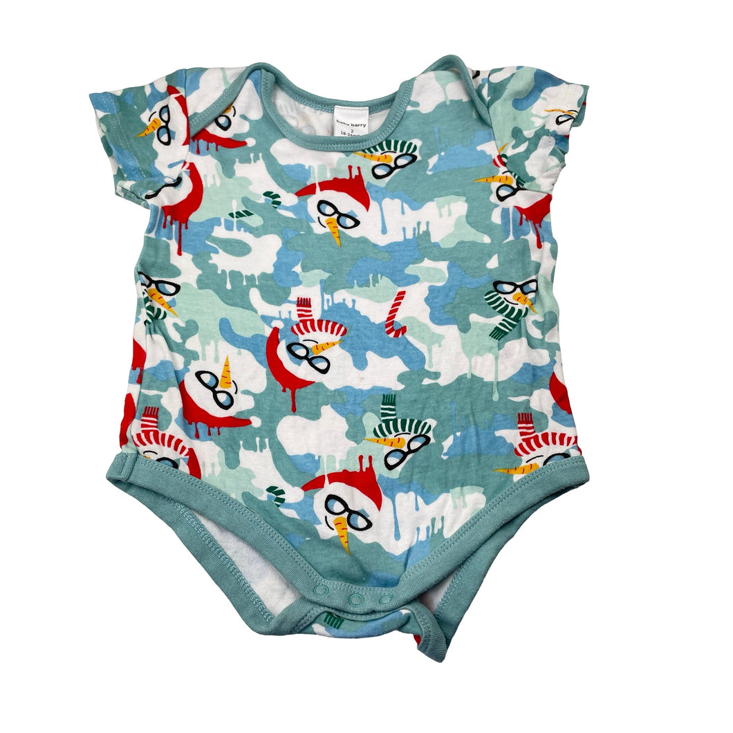 Unisex Baby Berry, cotton Christmas bodysuit / romper, FUC, size 2,  