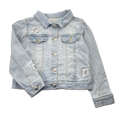Girls Target, stretch denim jacket, sequin butterfly, GUC, size 6,  