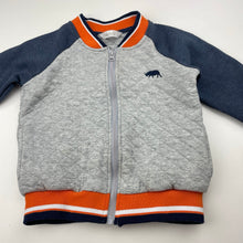 Load image into Gallery viewer, Boys Ollies Place, quilted cotton zip up sweater, marks lower front, FUC, size 1,  