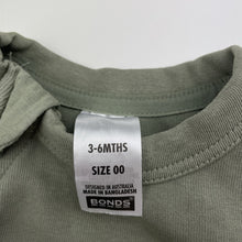 Load image into Gallery viewer, Unisex Bonds, khaki Techsweat zip romper, GUC, size 00,  