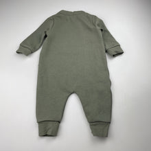 Load image into Gallery viewer, Unisex Bonds, khaki Techsweat zip romper, GUC, size 00,  