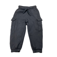 Load image into Gallery viewer, Boys H&amp;M, grey fleece lined track pants, elasticated, Inside leg: 31cm, GUC, size 2,  
