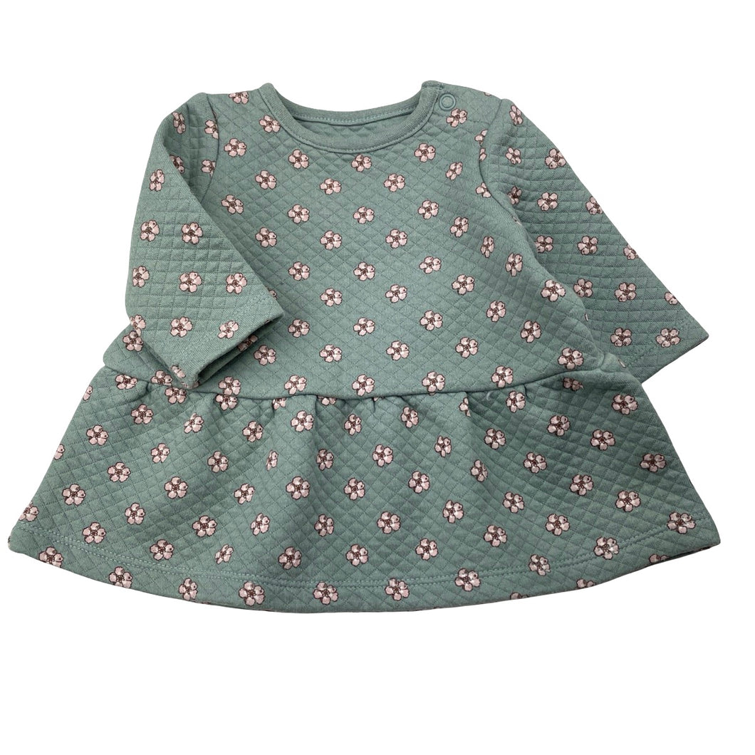 Girls C&A, floral lightly quilted long sleeve top, GUC, size 0000,  