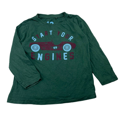 Boys Cotton On, green cotton long sleeve tee / top, GUC, size 3,  