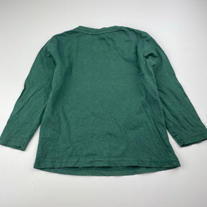 Boys Cotton On, green cotton long sleeve tee / top, GUC, size 3,  