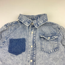 Load image into Gallery viewer, Boys Cotton On, denim long sleeve shirt, poppers, GUC, size 3,  