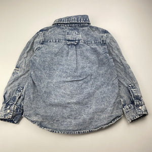 Boys Cotton On, denim long sleeve shirt, poppers, GUC, size 3,  