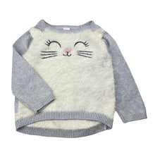 Load image into Gallery viewer, Girls Target, knitted cotton sweater / jumper, cat, FUC, size 3,  