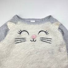 Load image into Gallery viewer, Girls Target, knitted cotton sweater / jumper, cat, FUC, size 3,  