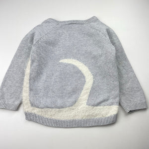 Girls Target, knitted cotton sweater / jumper, cat, FUC, size 3,  