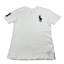 Load image into Gallery viewer, Boys Polo Ralph Lauren, white cotton tee / top, large pony, light marks, FUC, size 7,  