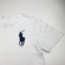 Load image into Gallery viewer, Boys Polo Ralph Lauren, white cotton tee / top, large pony, light marks, FUC, size 7,  